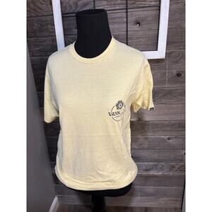 Vans Off the Wall The Old Skool Original light yellow classic fit t-shirt size s